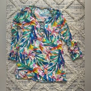 La Blanca multicolor swimsuit cover-up tunic. Size S.